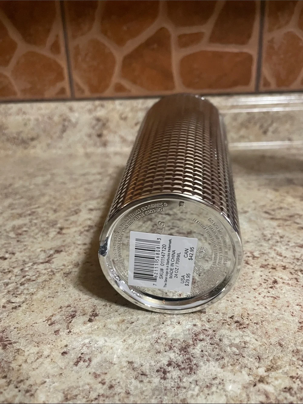 Starbucks Silver Mosaic Reflective Tumbler with Straw